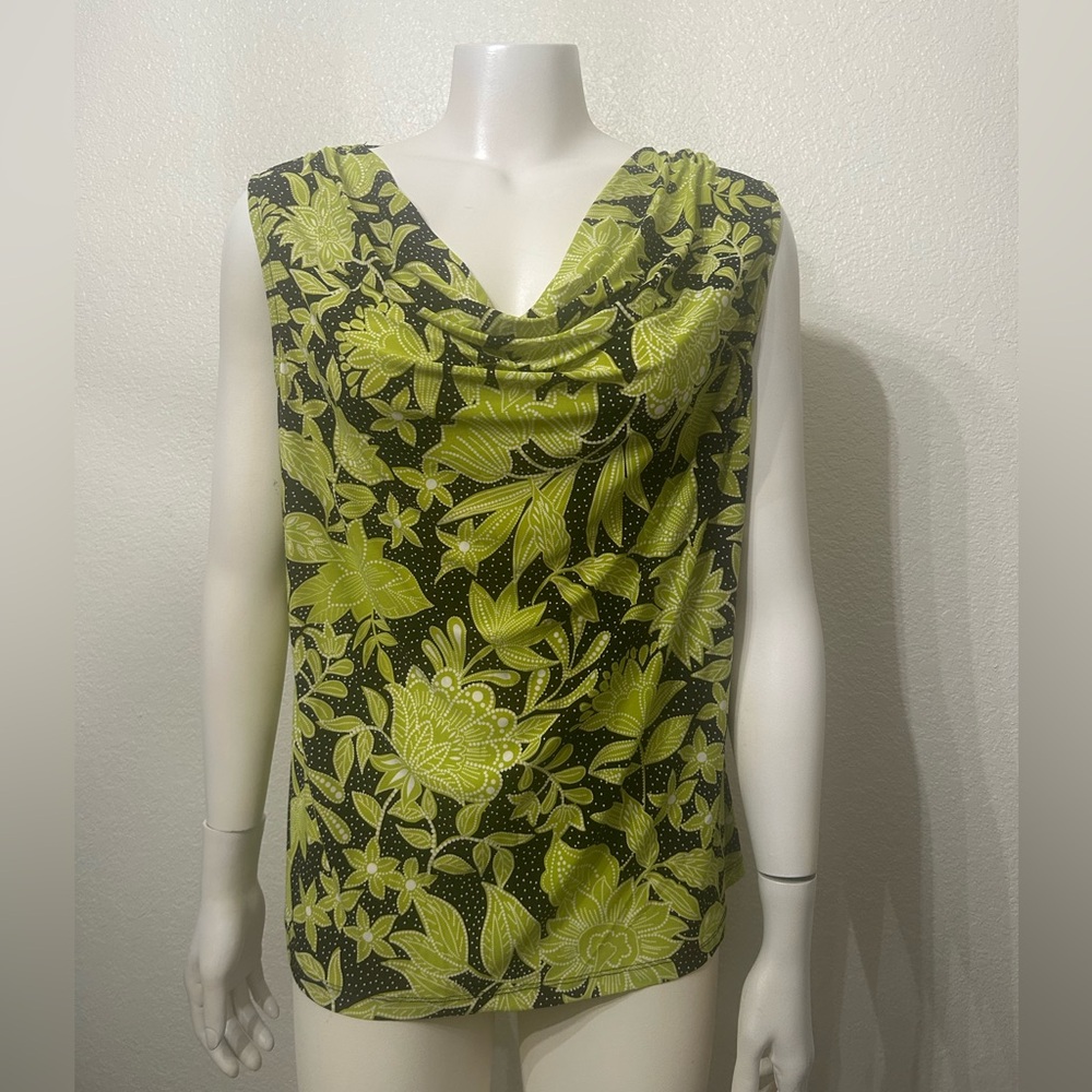 Black Label Green Floral Blouse